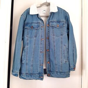 Cisono Sherpa Denim Jean Jacket Small